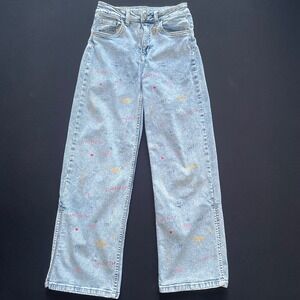 Limited‎ Too Girls Doodle Print Jeans Light Wash Denim 99% Cotton Size 12